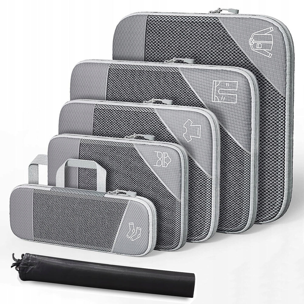 SET OF 6 LUGGAGE ORGANIZERS TRAVEL COMPRESSION CASE
