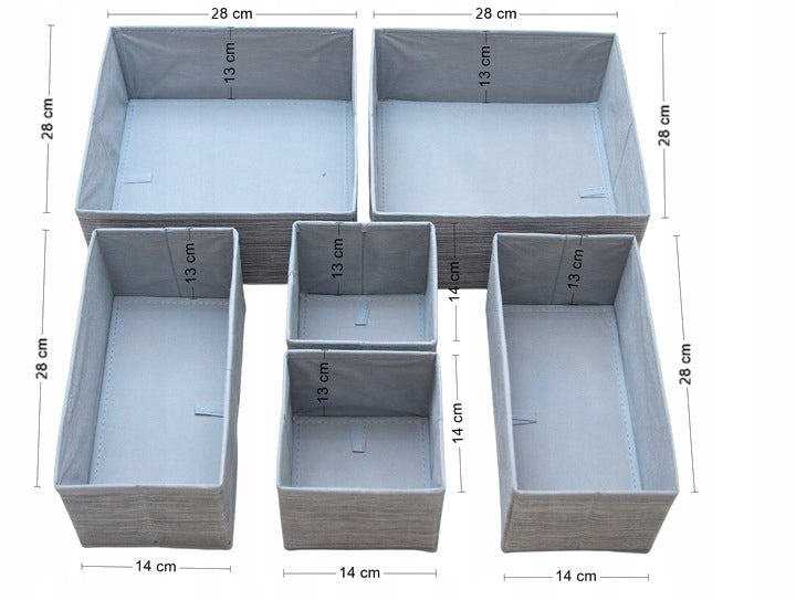 SET OF 6 ORGANIZERS UNDERWEAR ORGANIZER FOR DRAWER CLOSET CONTAINERS EAN (GTIN) 5904194637590