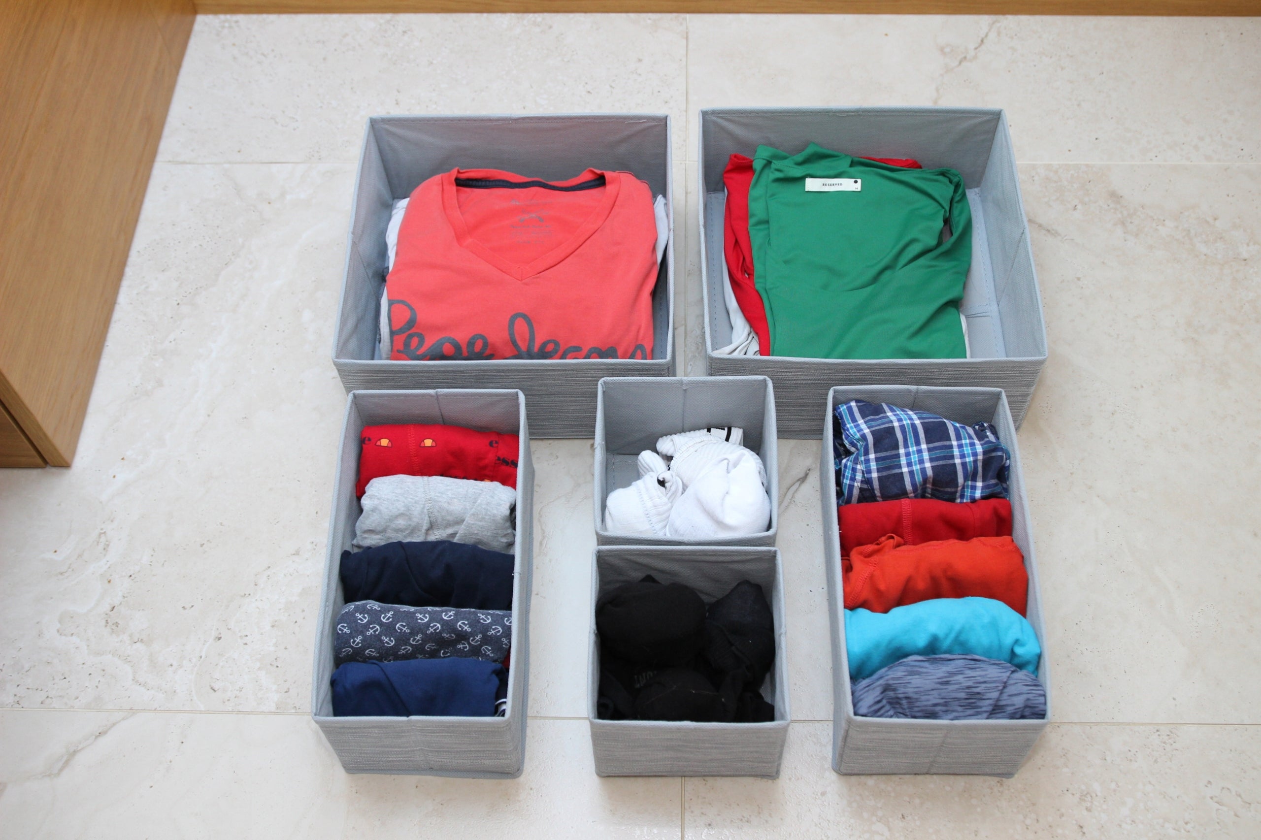 SET OF 6 ORGANIZERS UNDERWEAR ORGANIZER FOR DRAWER CLOSET CONTAINERS Number of pieces 500 pcs