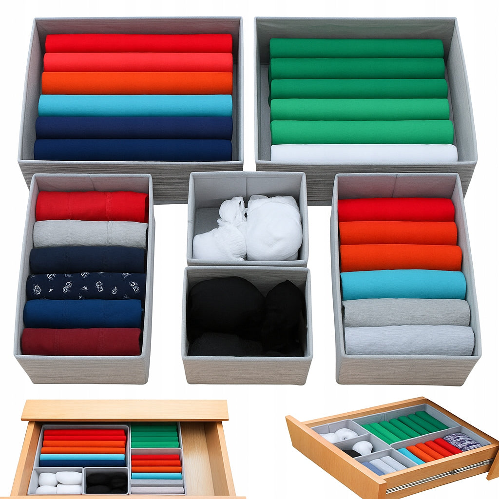 SET OF 6 ORGANIZERS UNDERWEAR ORGANIZER FOR DRAWER CLOSET CONTAINERS