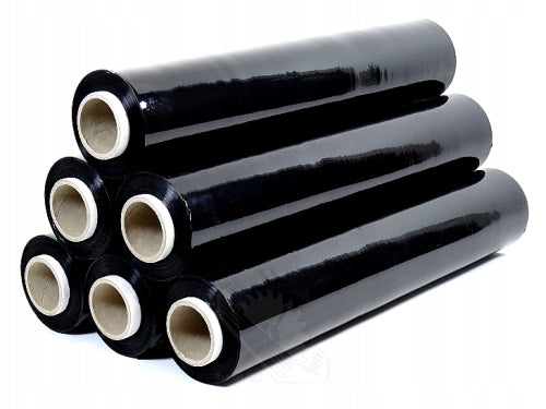 SET OF 6 PIECES STRETCH FILM 3 KG XXL STRETCH BLACK ROLL STRONGLY COVERING