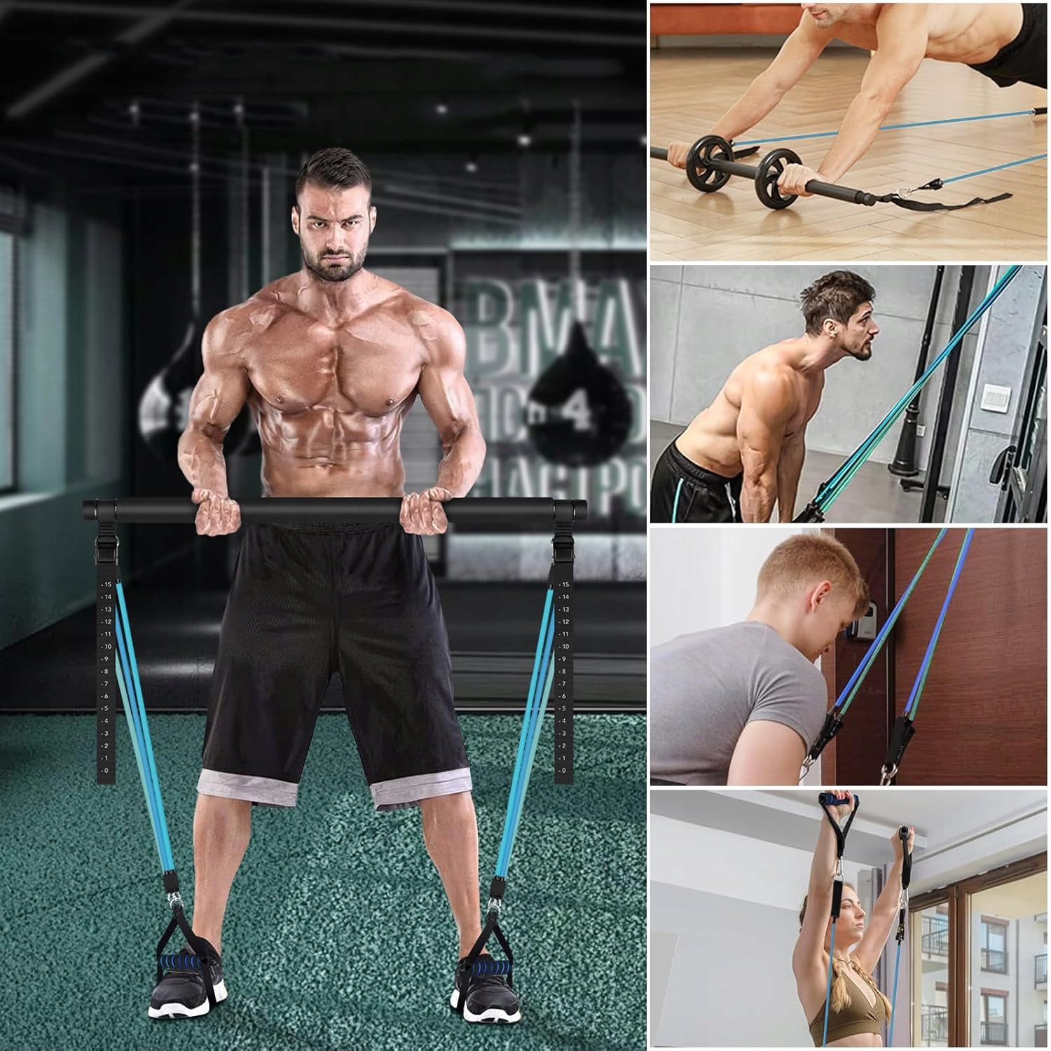 SET OF 6 RESISTANCE BANDS FOR EXERCISE WORKOUT BANDS FITNESS HIGH QUALITY RUBBER Brand no brand