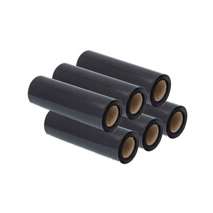 SET OF 6 x STRETCH FILM MINI RAP 0,8 kg gross/0,62 kg net 25 CM BLACK Packaging status original