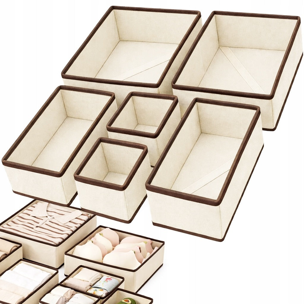 SET OF 6x WARDROBE DRAWER ORGANIZER UNDERWEAR BOXES SOCKS BRIGHT