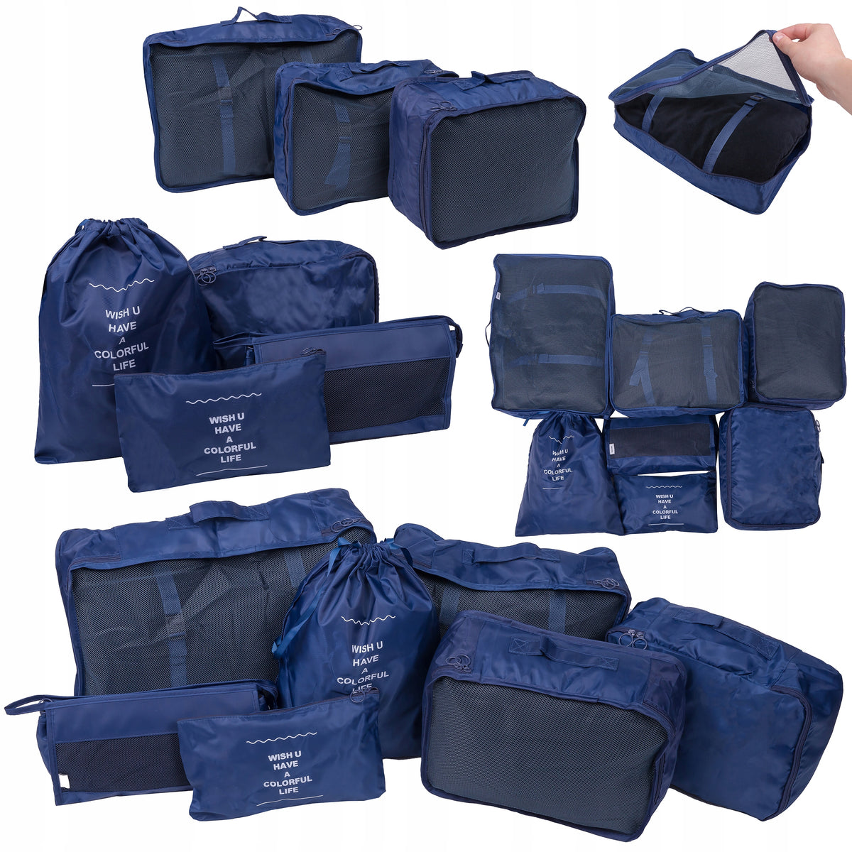 SET OF 7 TRAVEL ORGANIZER COVERS FOR CLOTHES CASE UNDERWEAR SHOES