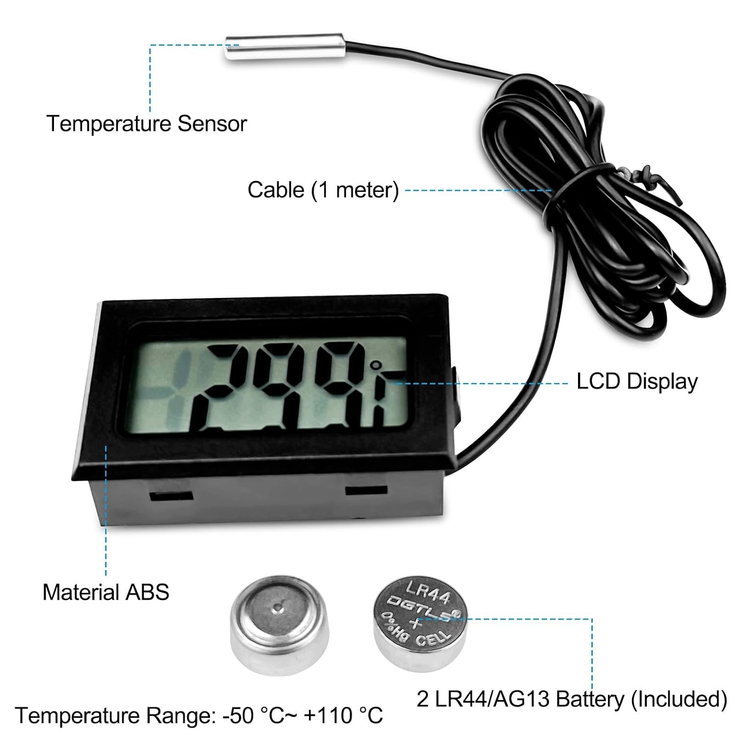 SET OF 8 DIGITAL LCD THERMOMETERS - LARGE DISPLAY Medical device type accessories for a medical device or a product without an intended medical purpose