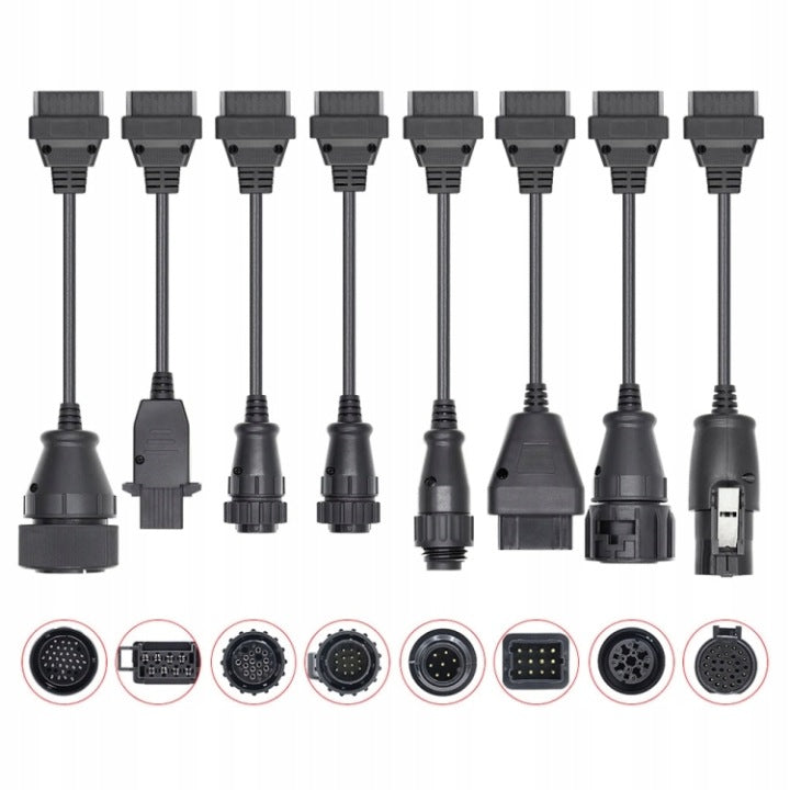 SET OF 8 OBD2 ADAPTERS FOR MAN SCANIA VOLVO IVECO TRUCKS