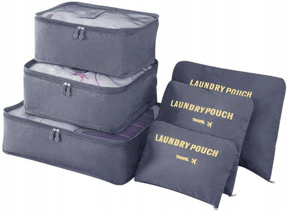 SET OF 8-PIECE CASE ORGANIZERS CUBE ORGANIZERS PACKING BAGS Color multicolor