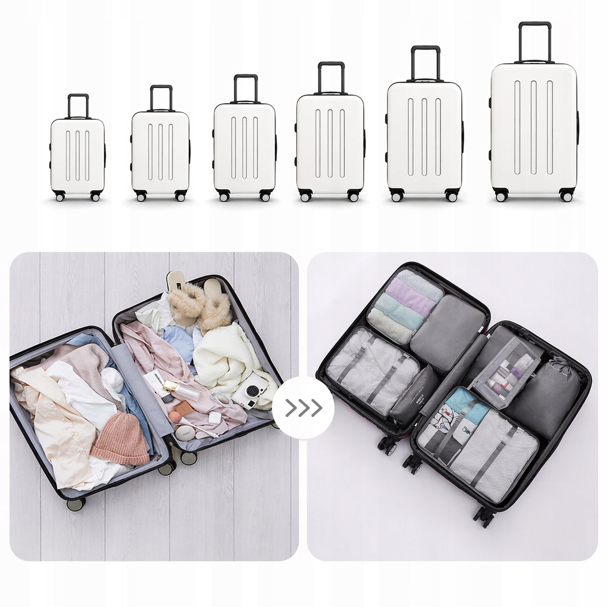 SET OF 8-PIECE CASE ORGANIZERS CUBE ORGANIZERS PACKING BAGS Manufacturer code V23VWGA