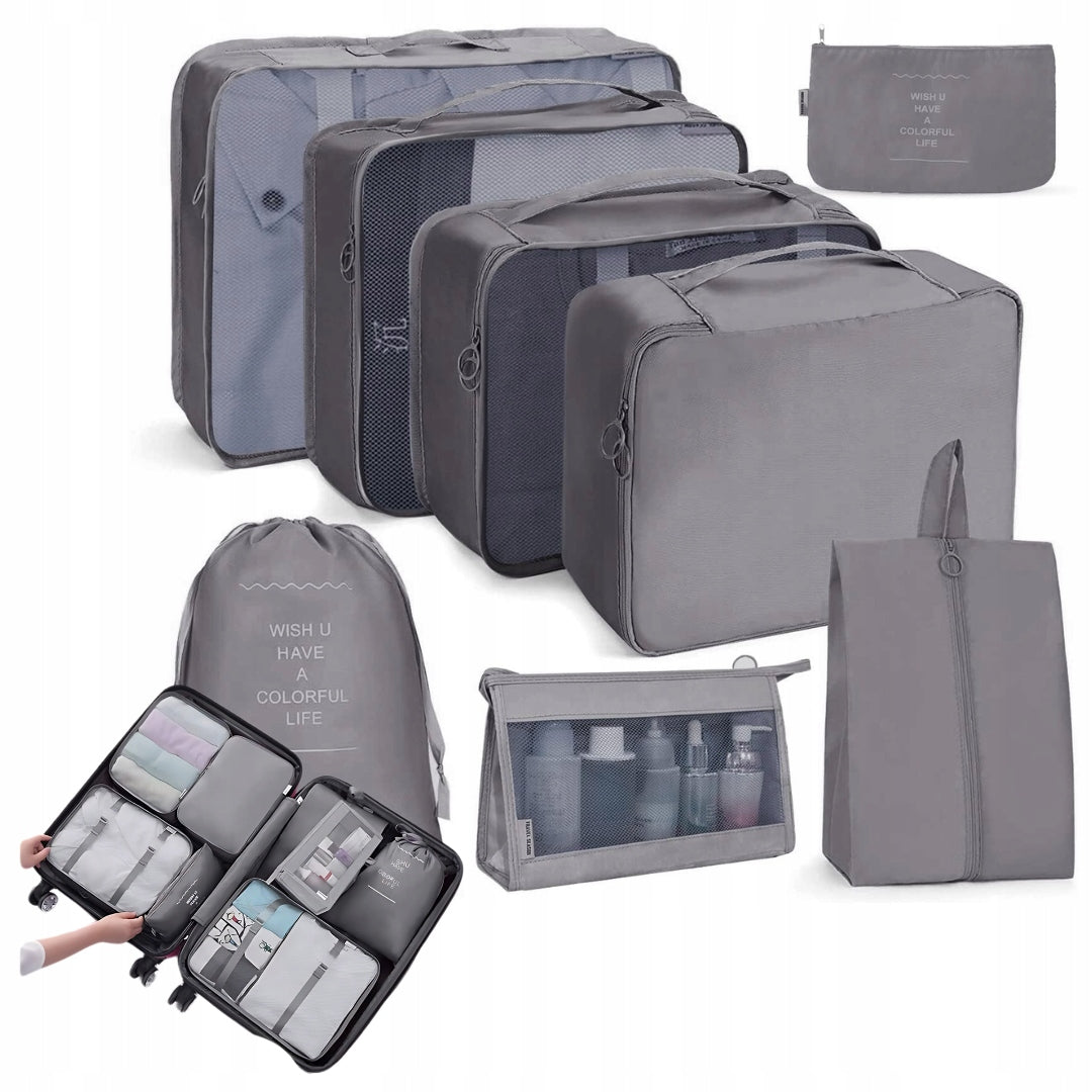 SET OF 8-PIECE CASE ORGANIZERS CUBE ORGANIZERS PACKING BAGS