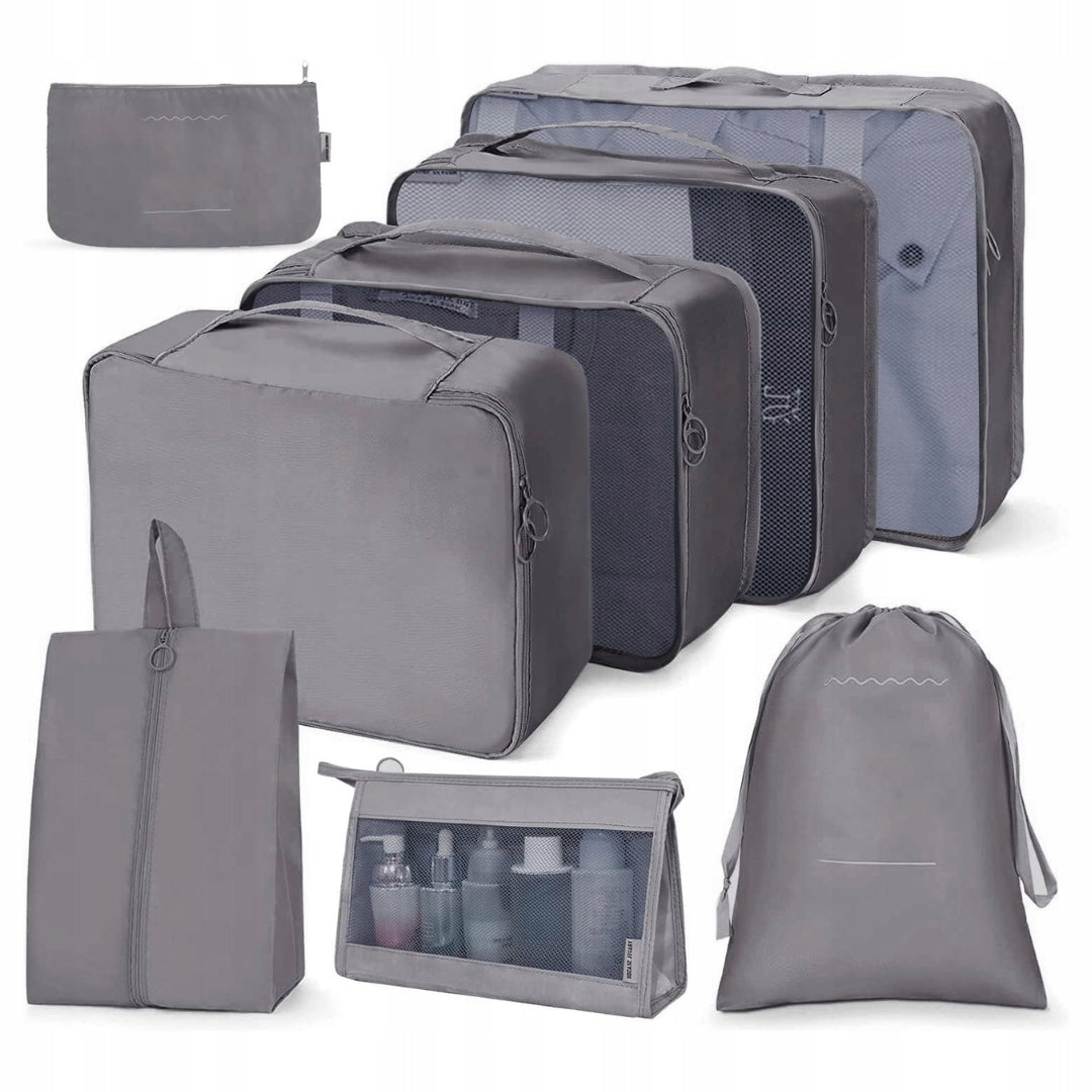 SET OF 8-PIECE CASE ORGANIZERS CUBE ORGANIZERS PACKING BAGS