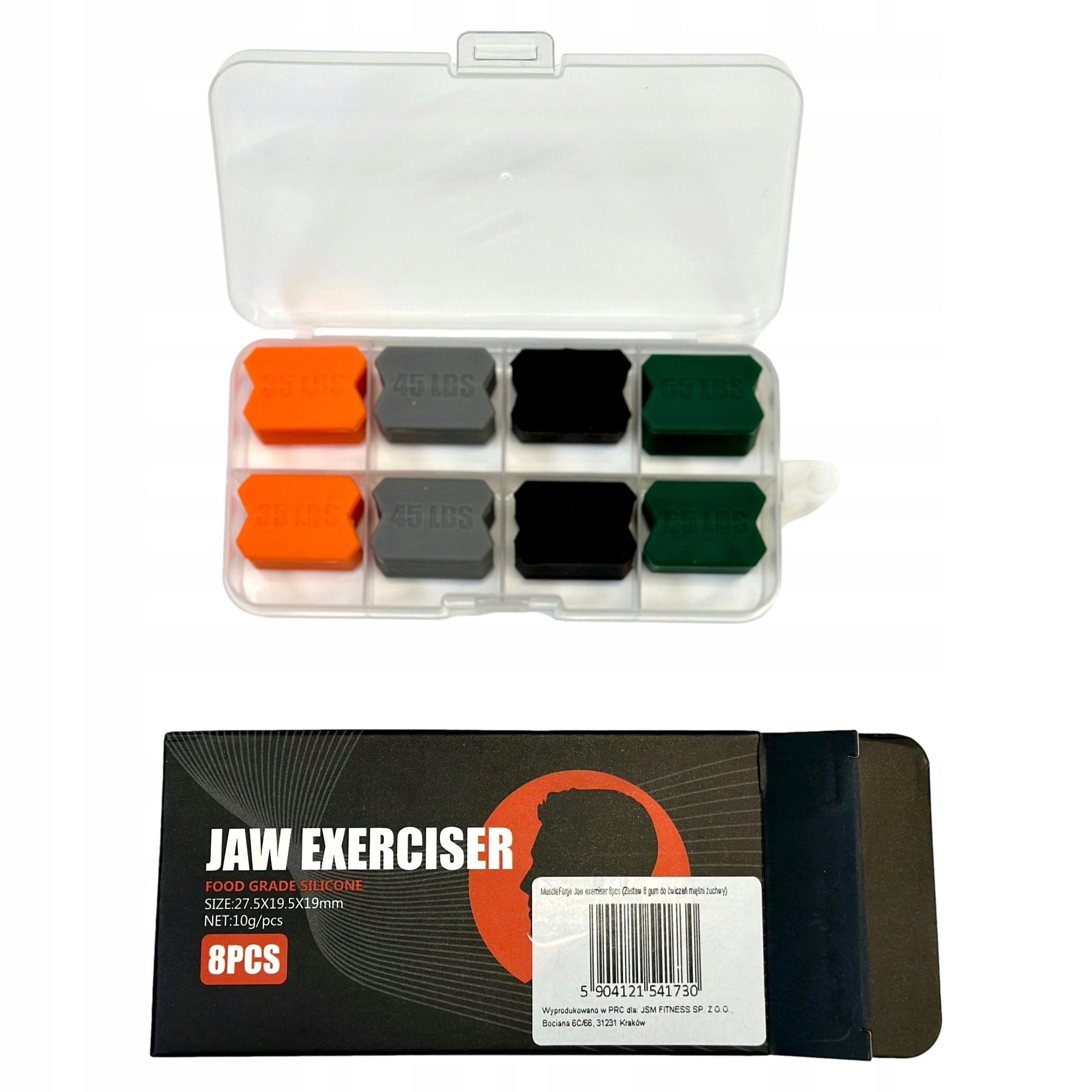 SET OF 8 RUBBERS FOR MANDIBLE AND JAW EXERCISES JAWLINE DEVICE SLIM FACE Color multicolor