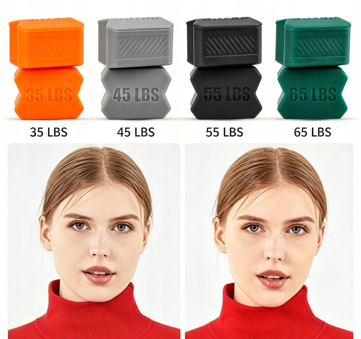 SET OF 8 RUBBERS FOR MANDIBLE AND JAW EXERCISES JAWLINE DEVICE SLIM FACE Manufacturer code GUM DO ĆWICZEŃ 8szt.