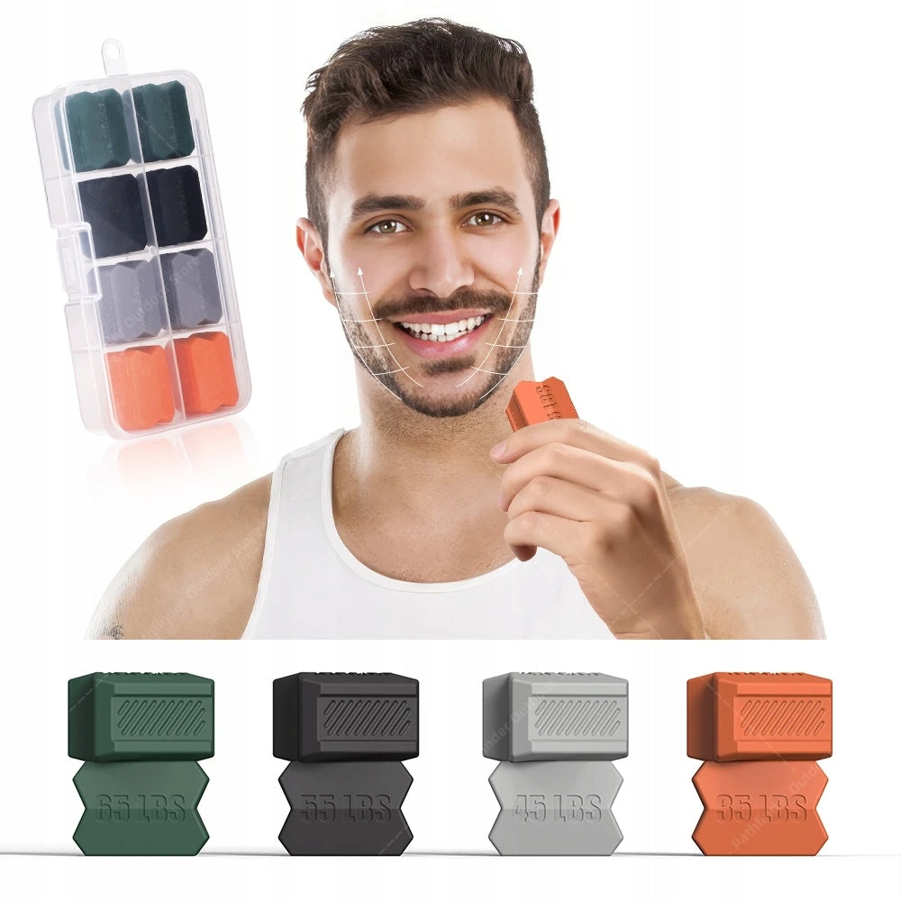 SET OF 8 RUBBERS FOR MANDIBLE AND JAW EXERCISES JAWLINE DEVICE SLIM FACE