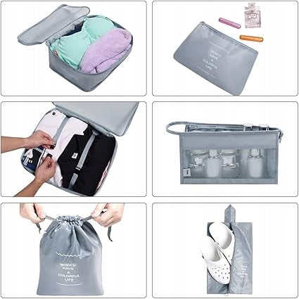 SET OF 8 TRAVEL ORGANIZERS PACKING CUBES WATERPROOF THICK Manufacturer code 5908108705894