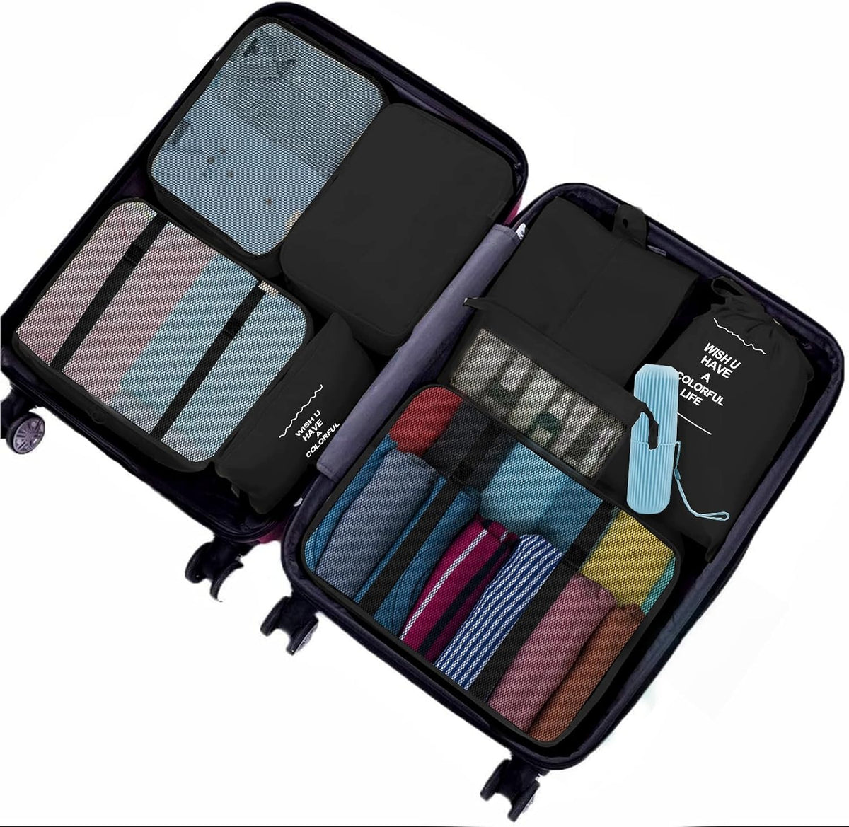 SET OF 9 PACKING CUBES TRAVEL LUGGAGE ORGANIZER Brand IN