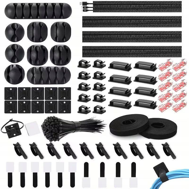 SET OF ACCESSORIES FOR CABLE ORGANIZATION VELCRO ADHESIVE HOLDER 173 PCS