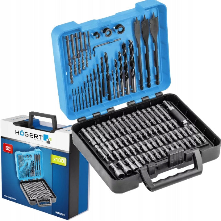 SET OF ACCESSORIES FOR DRILLING AND SCREWING 100 EL. HOGERT HT6D191
