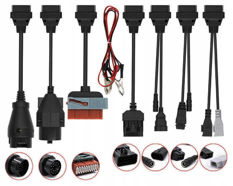 SET OF ADAPTERS 8 OBD OBD2 CABLES ADAPTERS FOR MULTIECUSCAN PERSONAL FIAT BMW Manufacturer code 00039H6