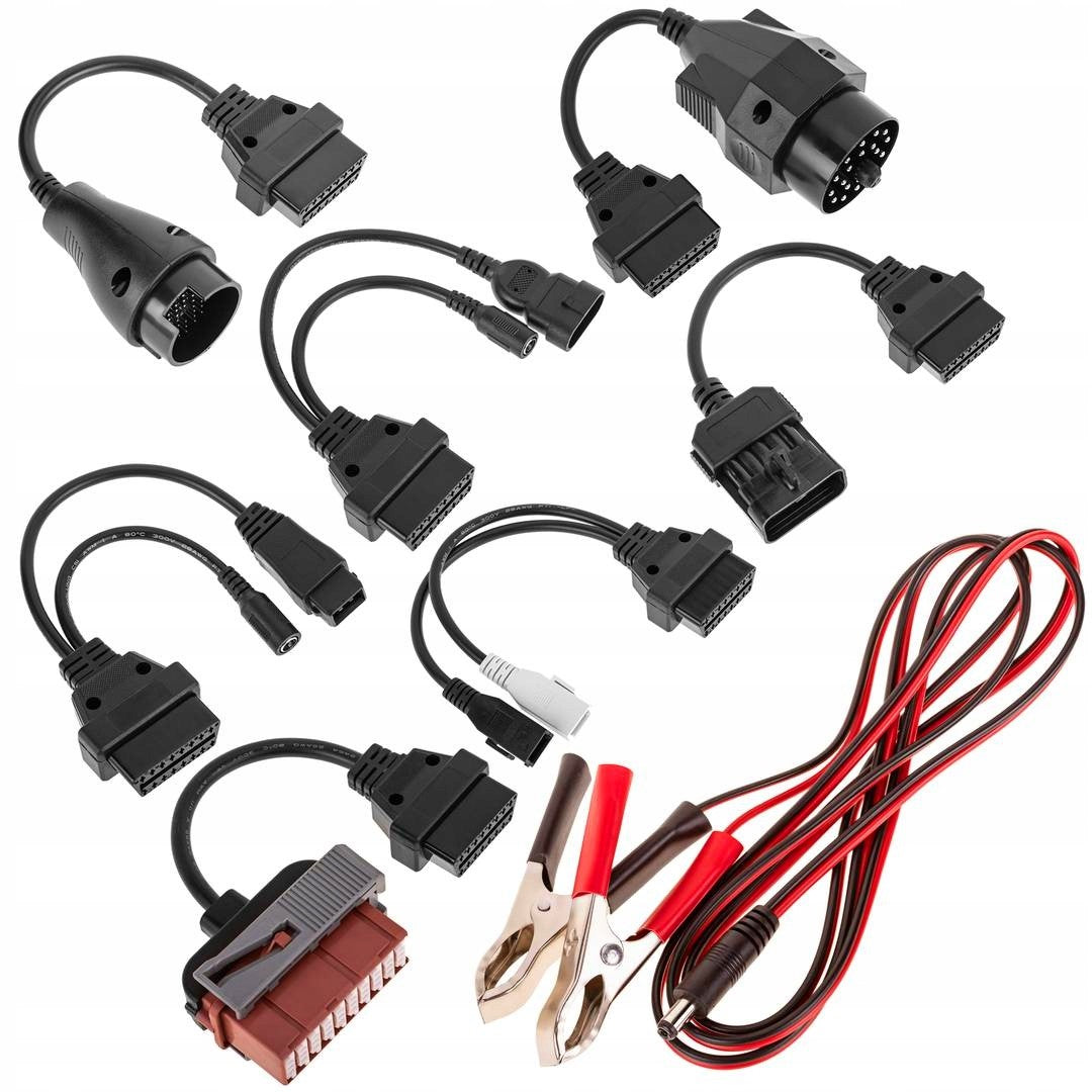 SET OF ADAPTERS 8 OBD OBD2 CABLES ADAPTERS FOR MULTIECUSCAN PERSONAL FIAT BMW