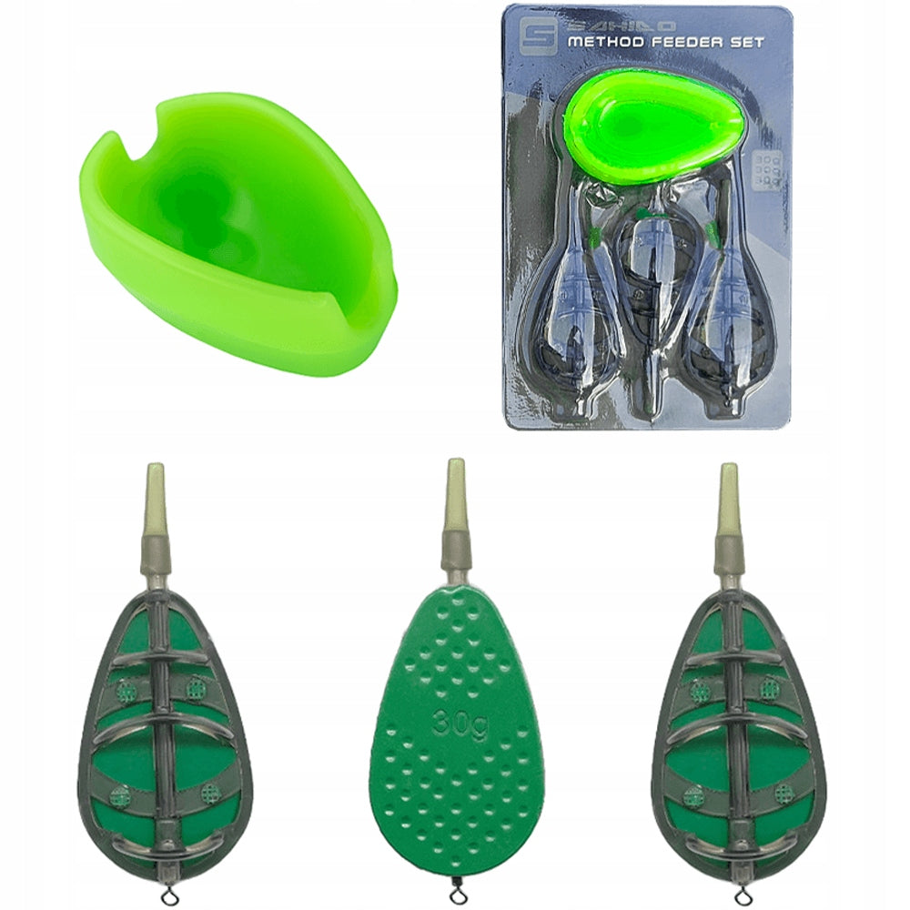 SET OF BAIT BASKETS 30G WITH FORM SAHIDO METHOD FEEDER BAIT BASKET SET3+1