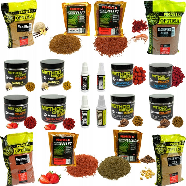 SET OF BAIT XL feeder 4x bait, pellets, protein balls, aromas 4 FLAVORS