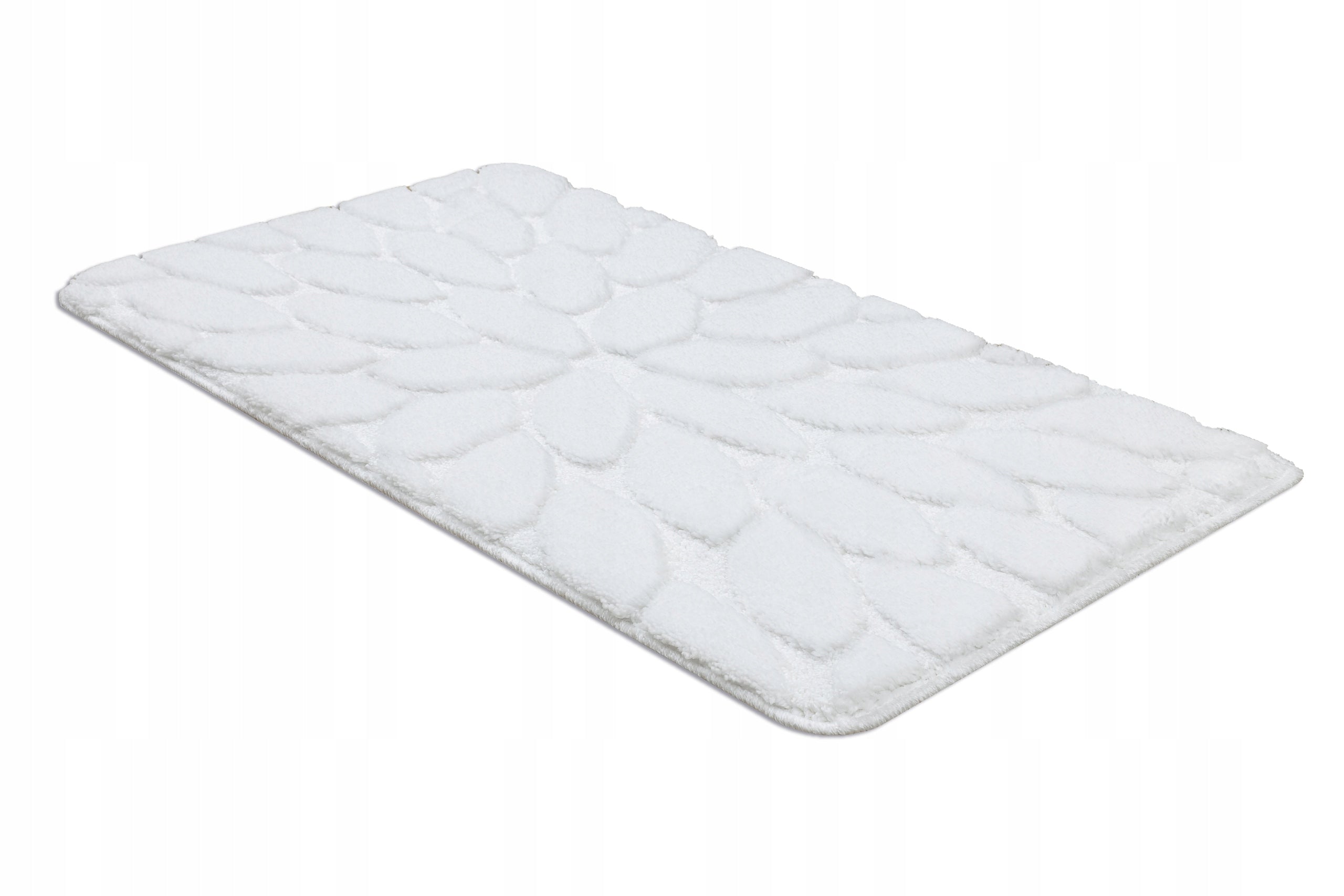 SET OF BATHROOM CARPET WC 50x80 STONES white SOFT THICK #KPL249 Length 80 cm