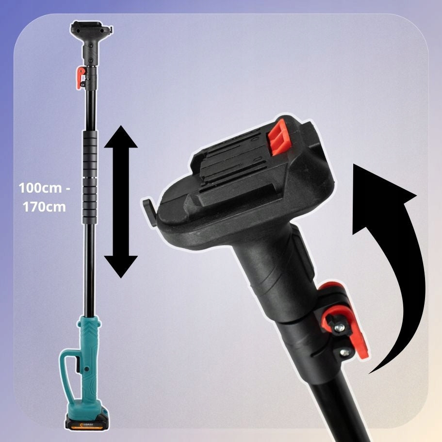 SET OF BATTERY-OPERATED SAW WITH TELESCOPIC BOOM 2M FOR TREES 21V Power supply rechargeable battery