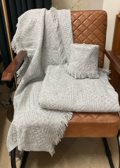SET OF BEDSPREADS FOR SOFA AND ARMCHAIRS GREY Packaging status original
