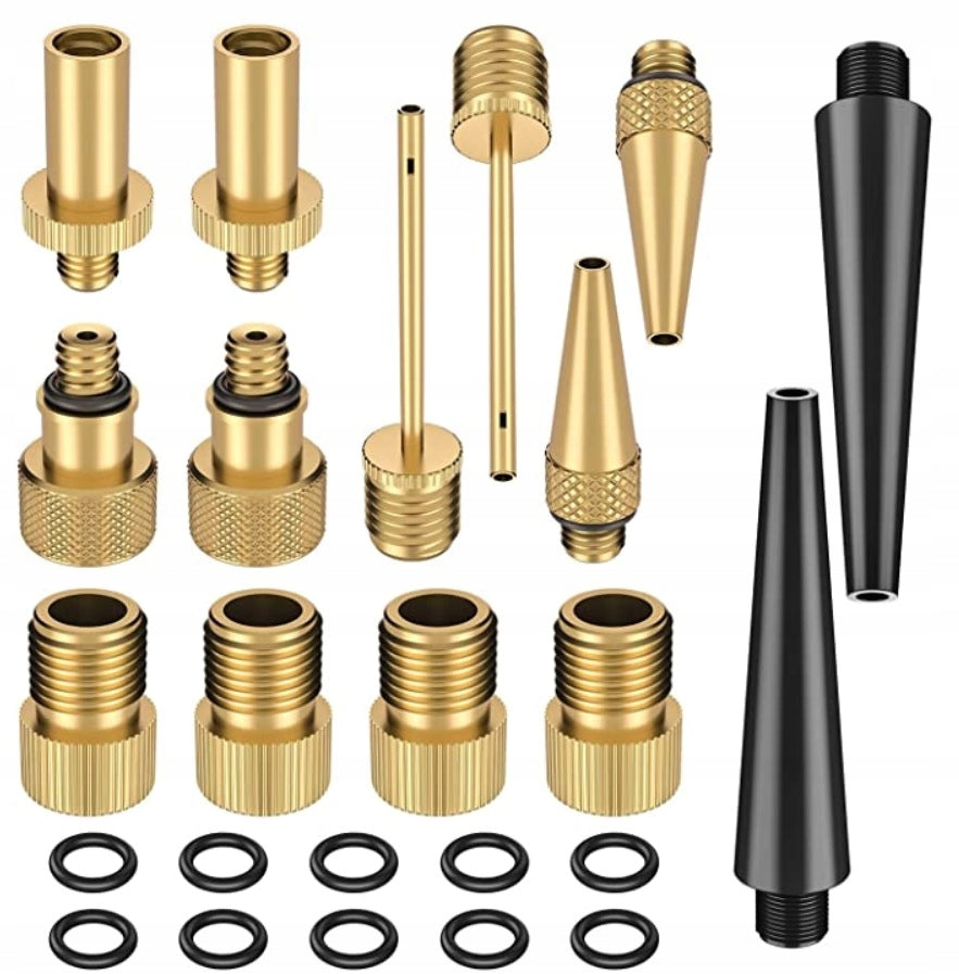 SET OF BICYCLE ADAPTERS XXL FOR VALVE PUMP AV FV DV PRESTA AUTO