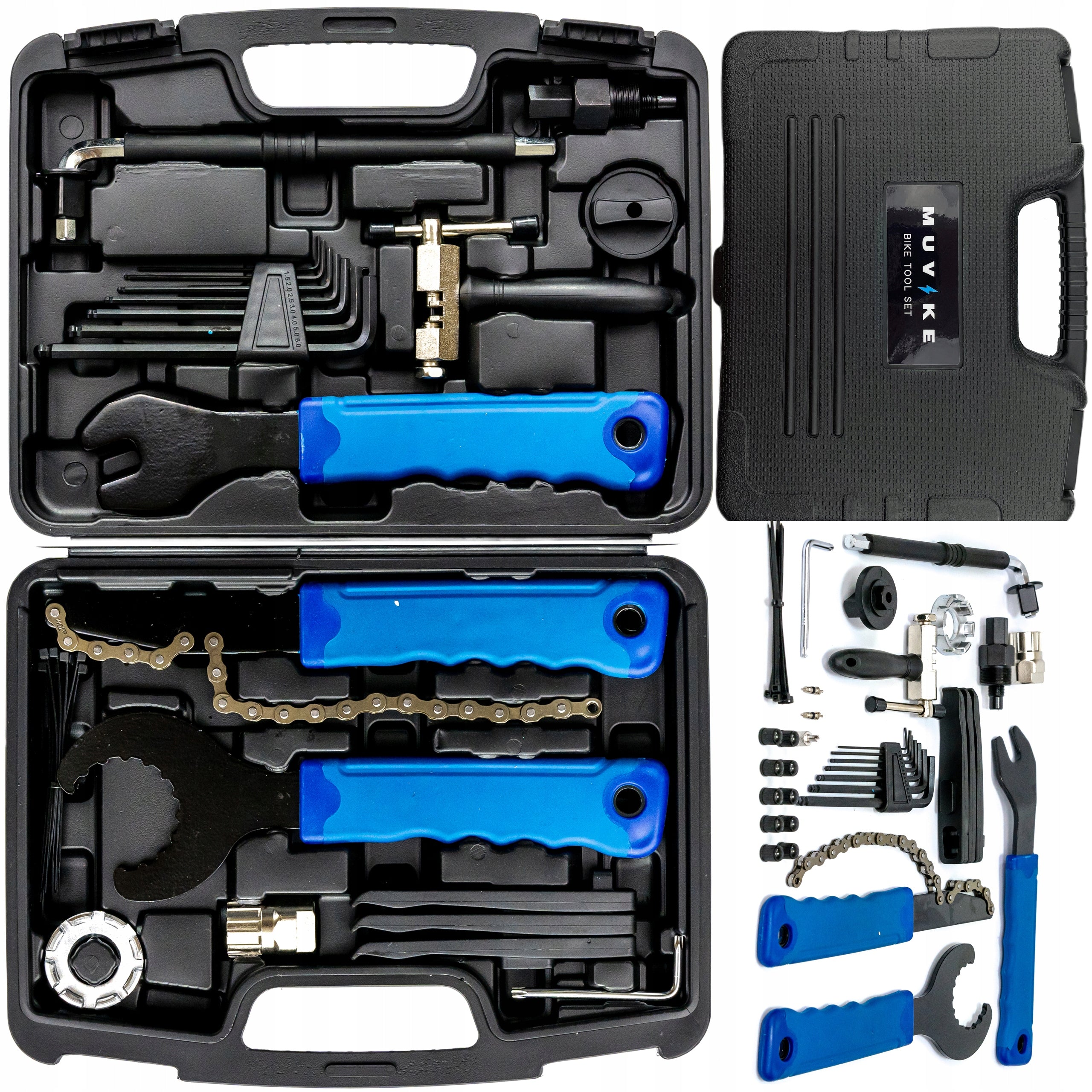 SET OF BICYCLE KEYS TOOL CASE 43 ELEMENTS PRACTICAL SET