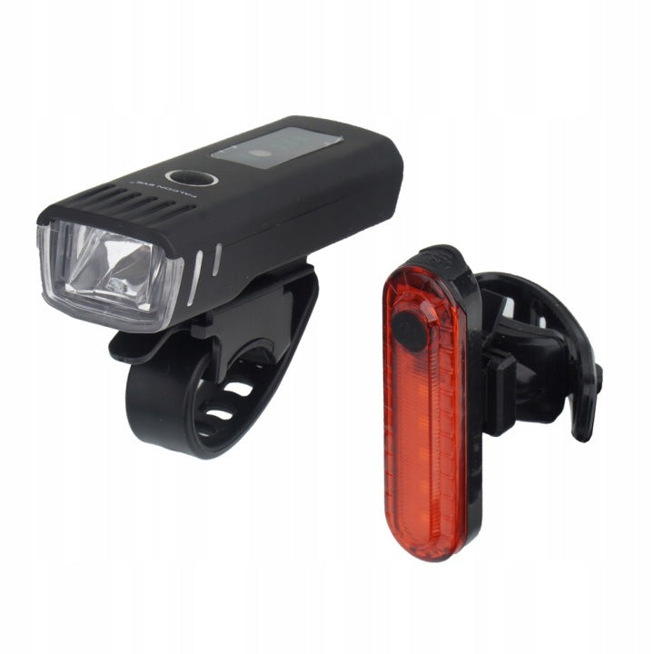 SET OF BICYCLE LAMPS FALCON EYE CITY 250/5 LM, USB-C FBS0081 MACTRONIC Packaging status original