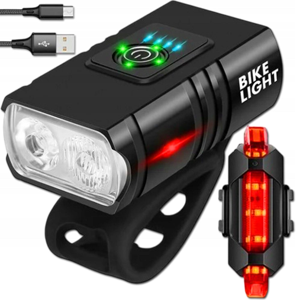 SET OF BICYCLE LIGHTS FOR BICYCLE FRONT REAR BICYCLE LIGHTS SET USB