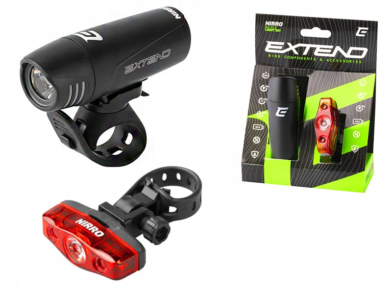 SET OF BICYCLE LIGHTS FRONT + REAR LED FOR BIKE 100 LM + 4 LM BATTERY OPERATED