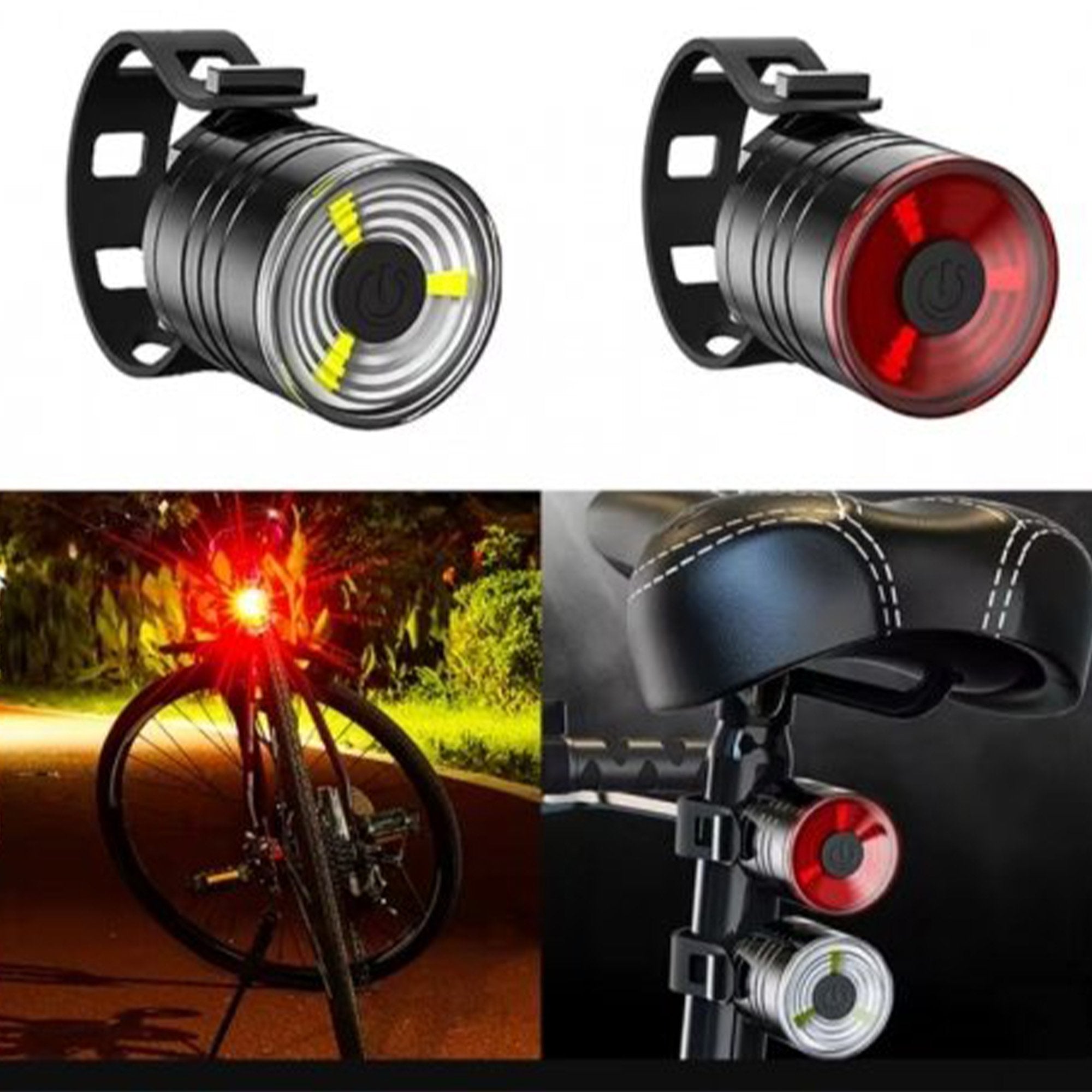 SET OF BICYCLE LIGHTS STRONG FRONT REAR LED LIGHT BIKE HANDLEBAR Brand Przydasie.pl
