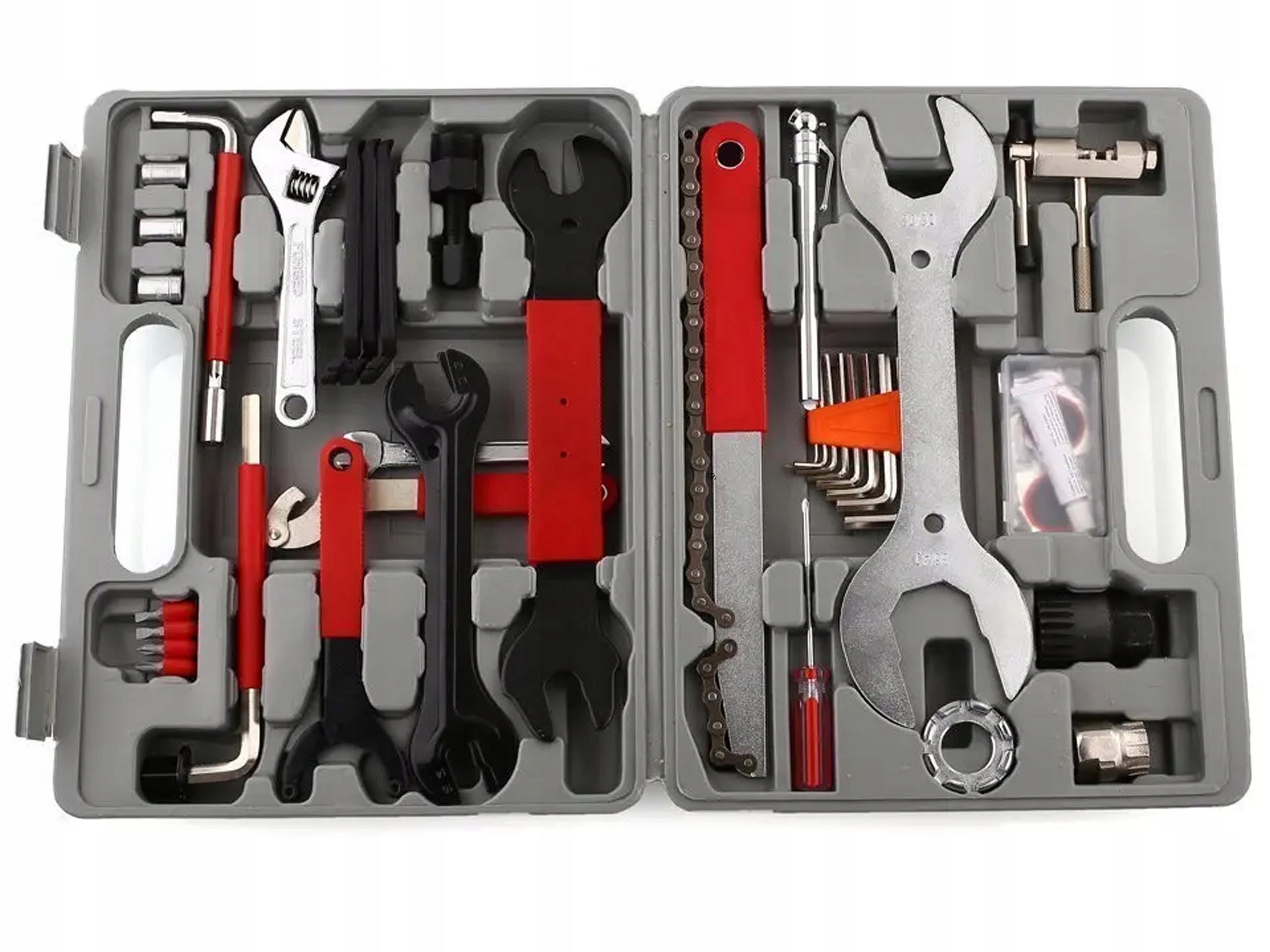 SET OF BICYCLE TOOLS KEYS BIKE PULLER 44 IN 1 CONVENIENT SUITCASE Brand Decathlon