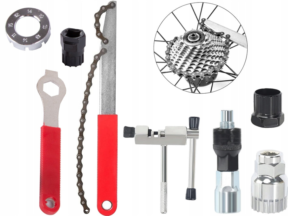 SET OF BICYCLE WRENCHES BACIK CRANK SUPPORT UNWINDER FREEWHEEL CASSETTES 8 el. Manufacturer code 14478