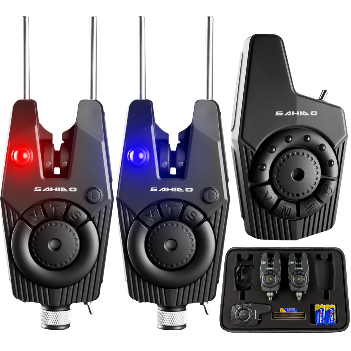 SET OF BITE ALARMS WITH CONTROL PANEL Sahido SIGNAL CORE PRO 2+1 LED RGB