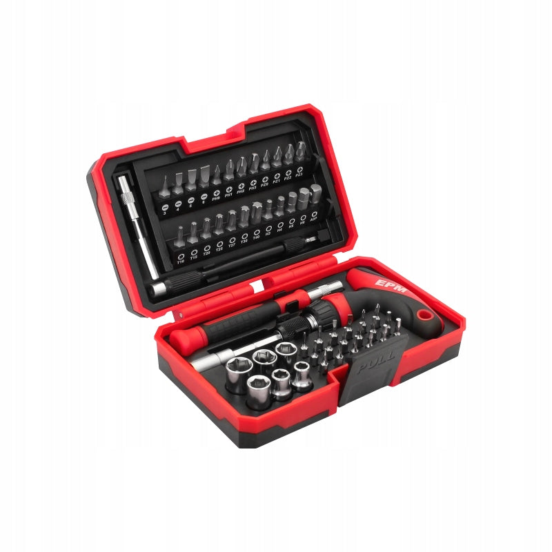 SET OF BITS AND SOCKETS IN RED LINE CASSETTE 53 PCS. EPM