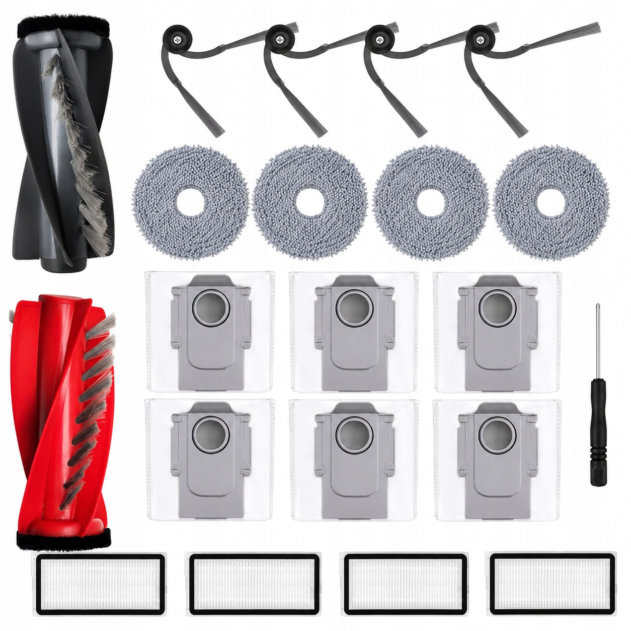 SET OF BRUSH FILTERS BAGS FOR ROBOROCK QREVO CURY EDGE 5AE 5V1 S5V 5A1 C