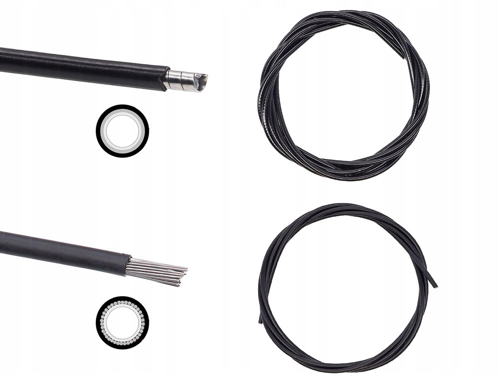 SET OF CABLES AND ARMOUR FOR DERAILLEUR BRAKE CABLE ENDS PIPE CASING Finish Teflon