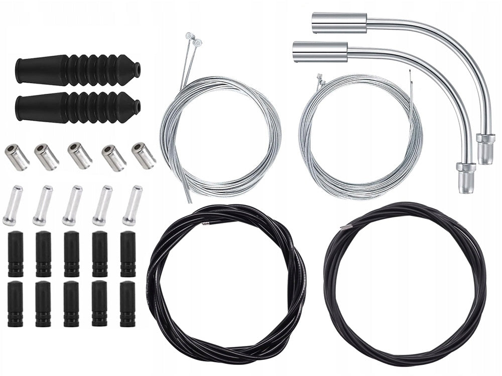 SET OF CABLES AND ARMOUR FOR DERAILLEUR BRAKE CABLE ENDS PIPE CASING Packaging status original