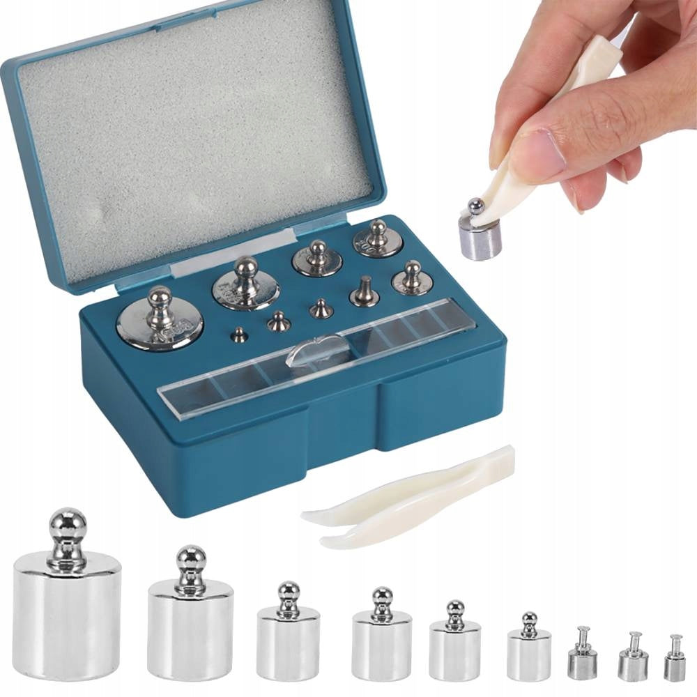 SET OF CALIBRATION WEIGHTS 1-100G 9 SIZE WITH TWEEZERS