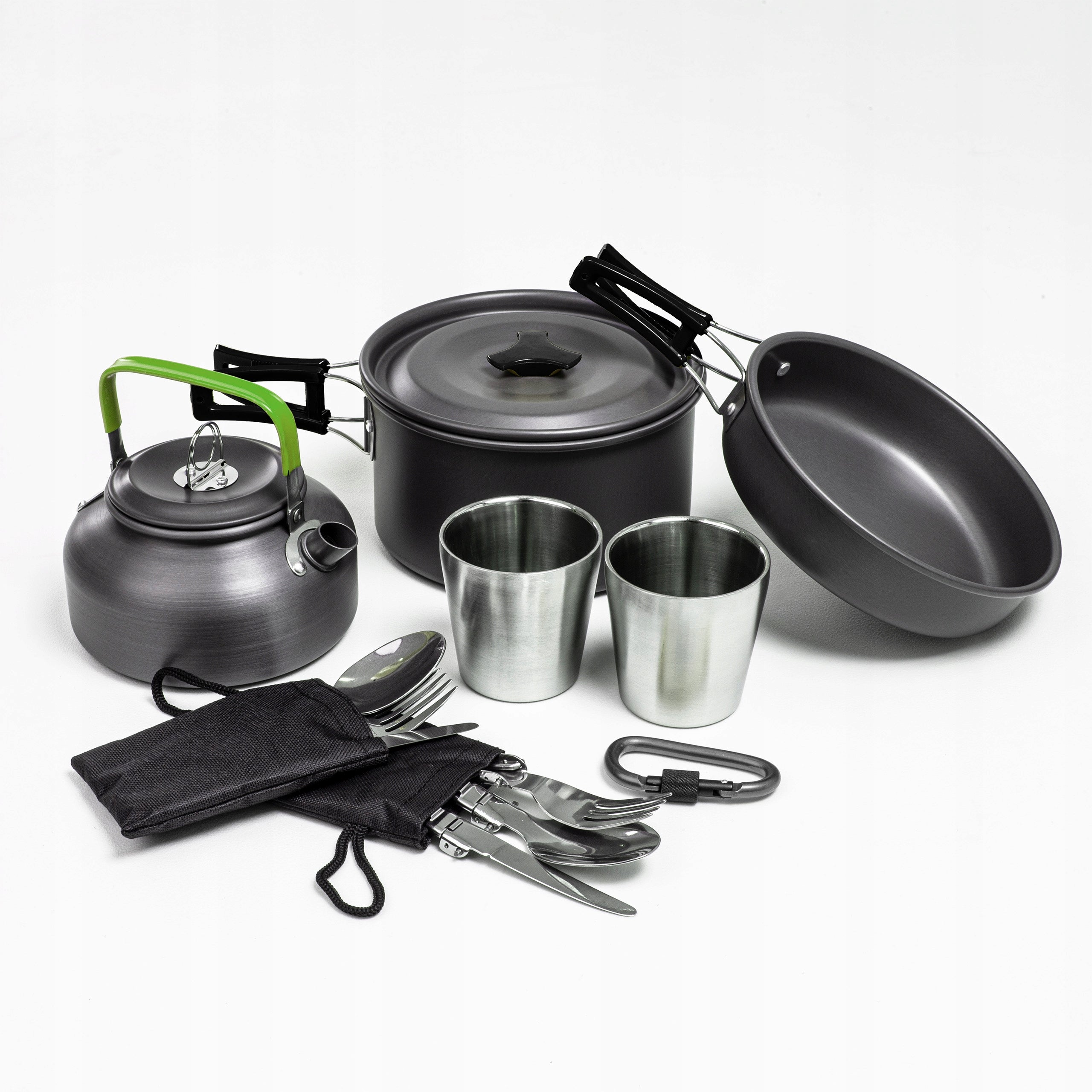 SET OF CAMPING UTENSILS POTS KETTLE SET FOR CAMPING Packaging status original