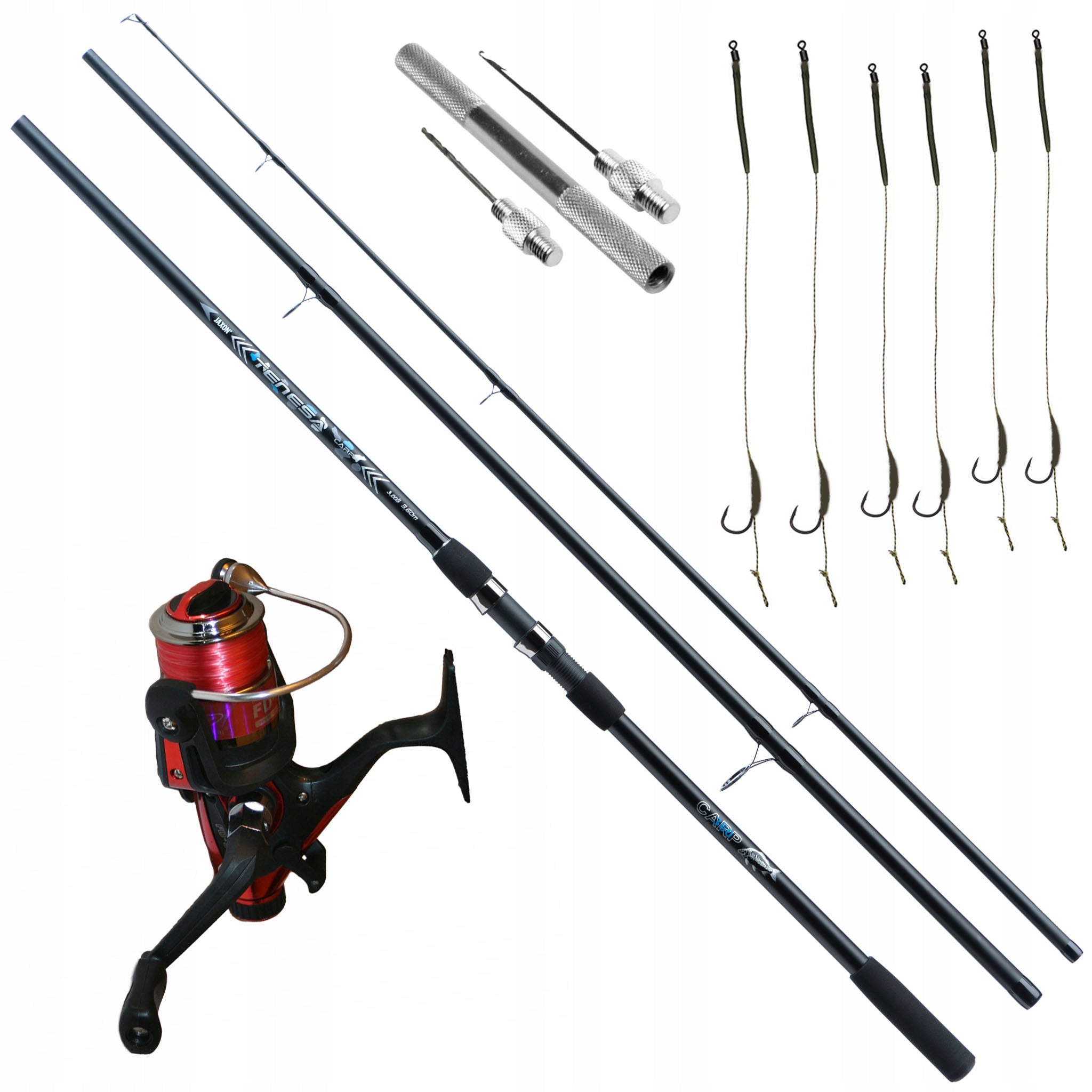 SET OF CARP JAXON TENESA CARP 3,3 m 3Lb Reel
