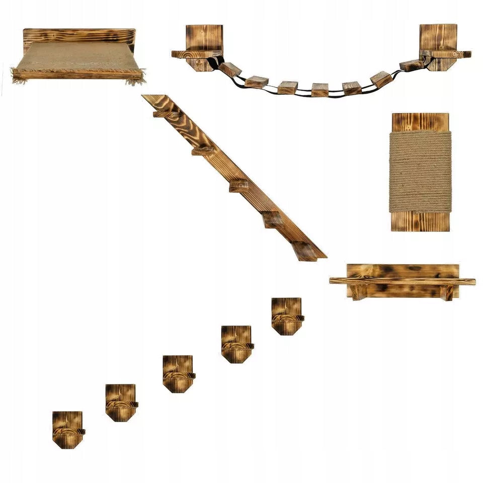 SET OF CAT SHELF QLS TAN Color brown