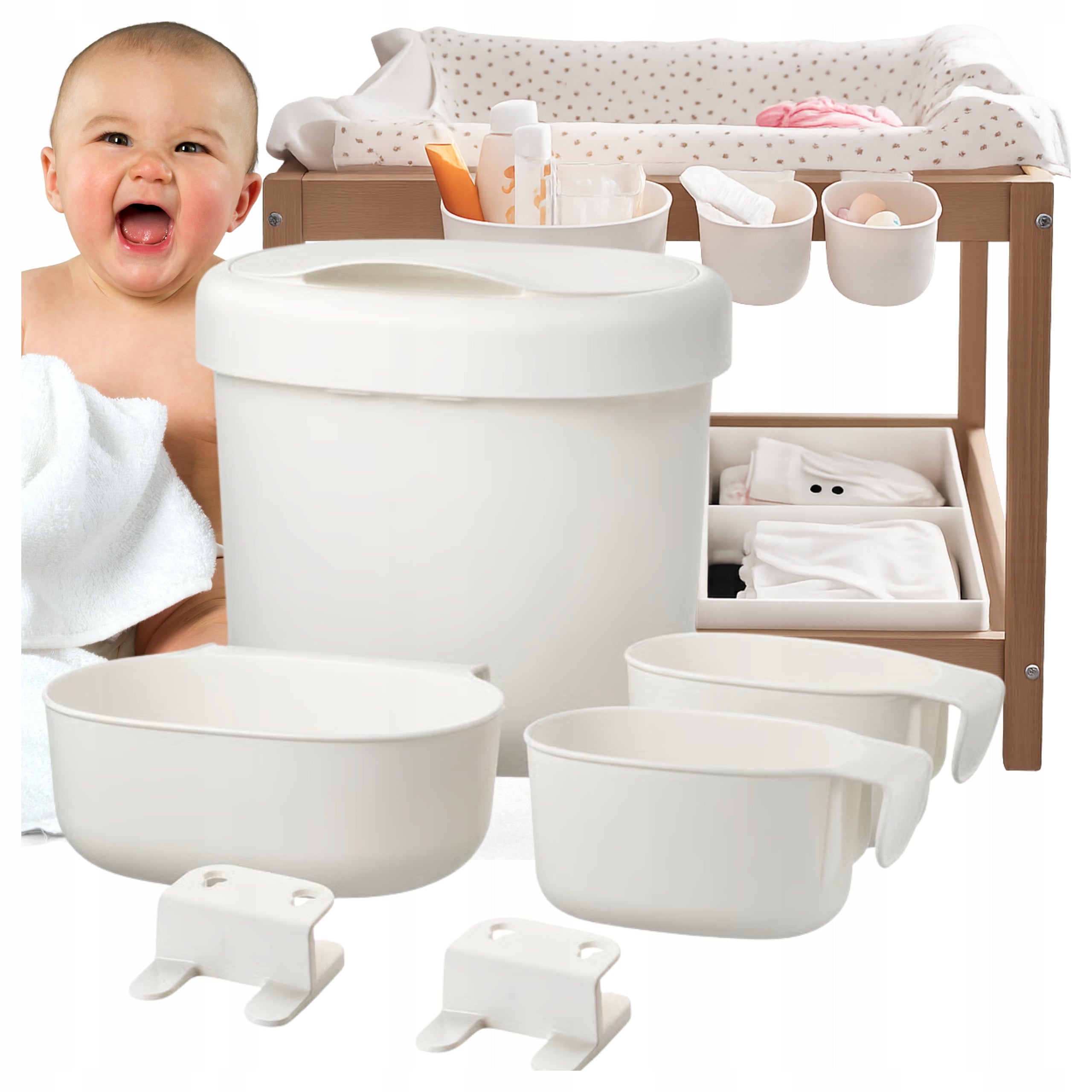 SET OF CHANGING TABLE BASKETS Ikea Onsklig 4 pcs Suspended for cot