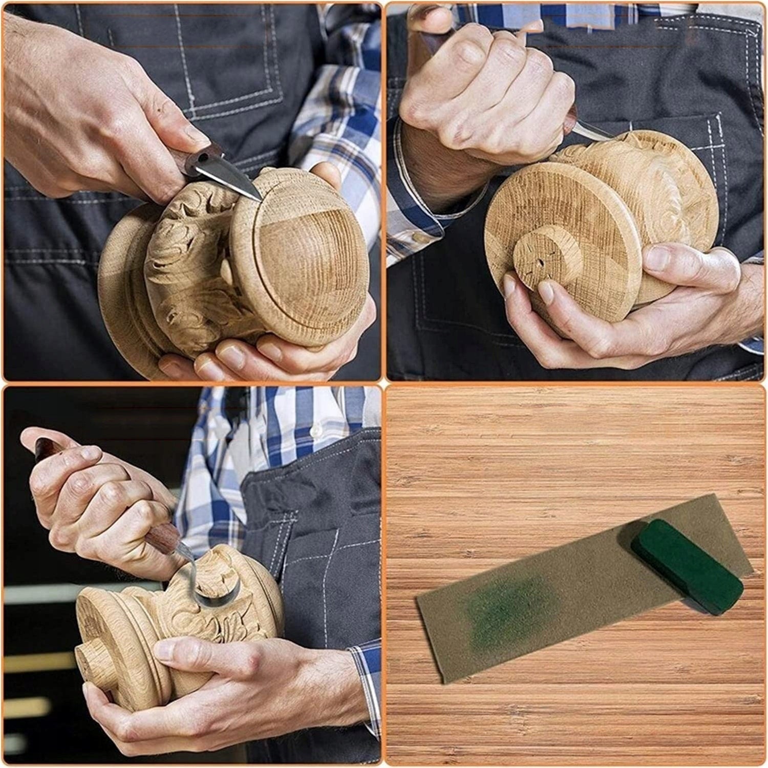 SET OF CHISELS FOR CARVING IN WOOD 16 ELEMENTS Purpose for wood