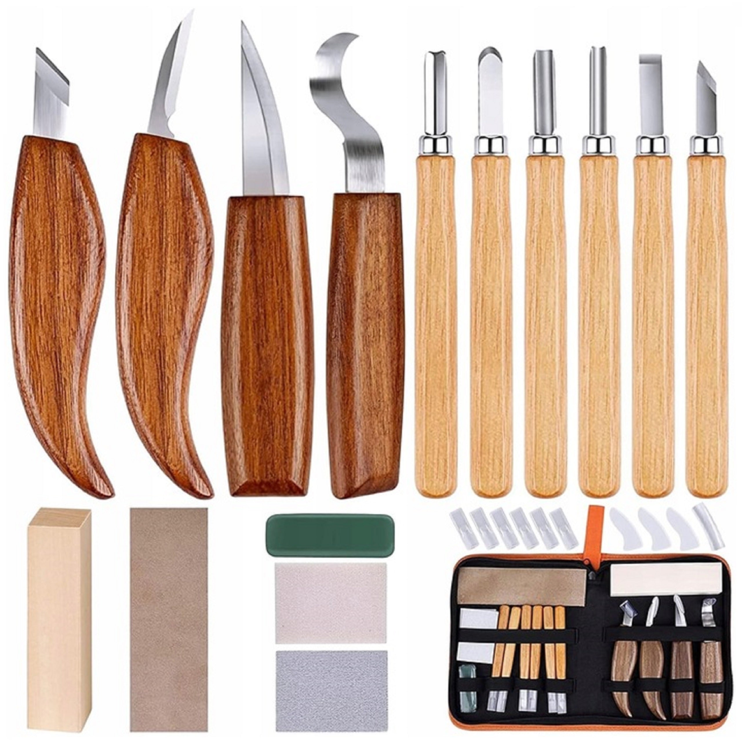 SET OF CHISELS FOR CARVING IN WOOD 16 ELEMENTS