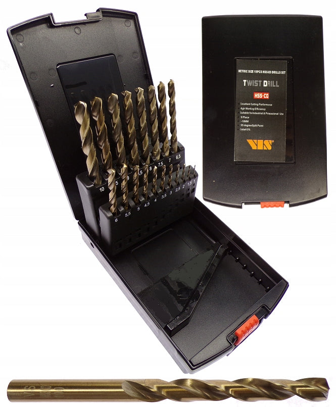 SET OF COBALT DRILL BITS FOR METAL INOX 1-13mm VIS HSS-E HSS-Co